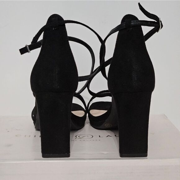 Chinese Laundry, black strappy heels. Velvety feel, NIB-Size EU38-8US - Picture 9 of 9